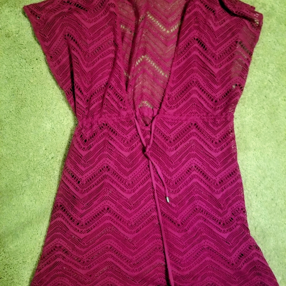 Pink Lace Swimsuit Cover Up